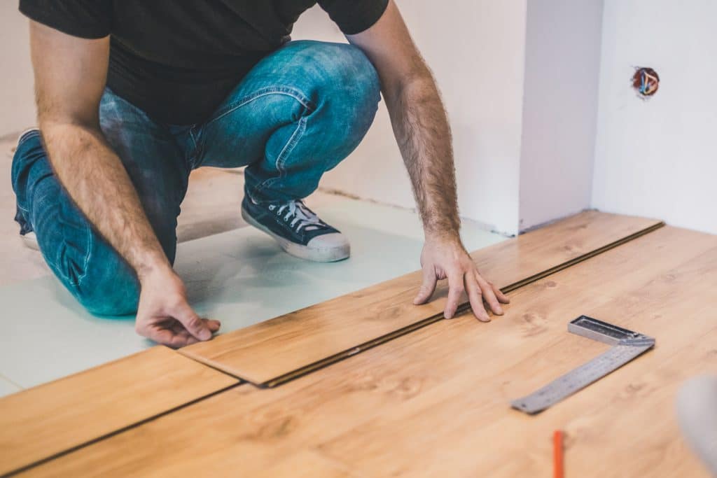 European man working at home